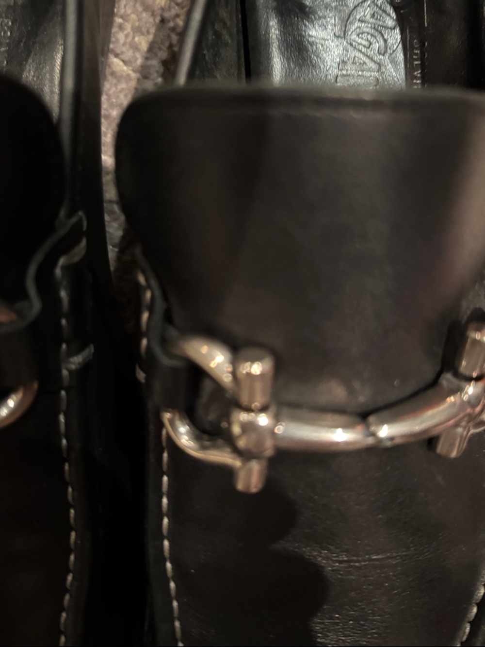 Salvatore Ferragamo Black Leather Metal Bit Loafers - Picture 6 of 14
